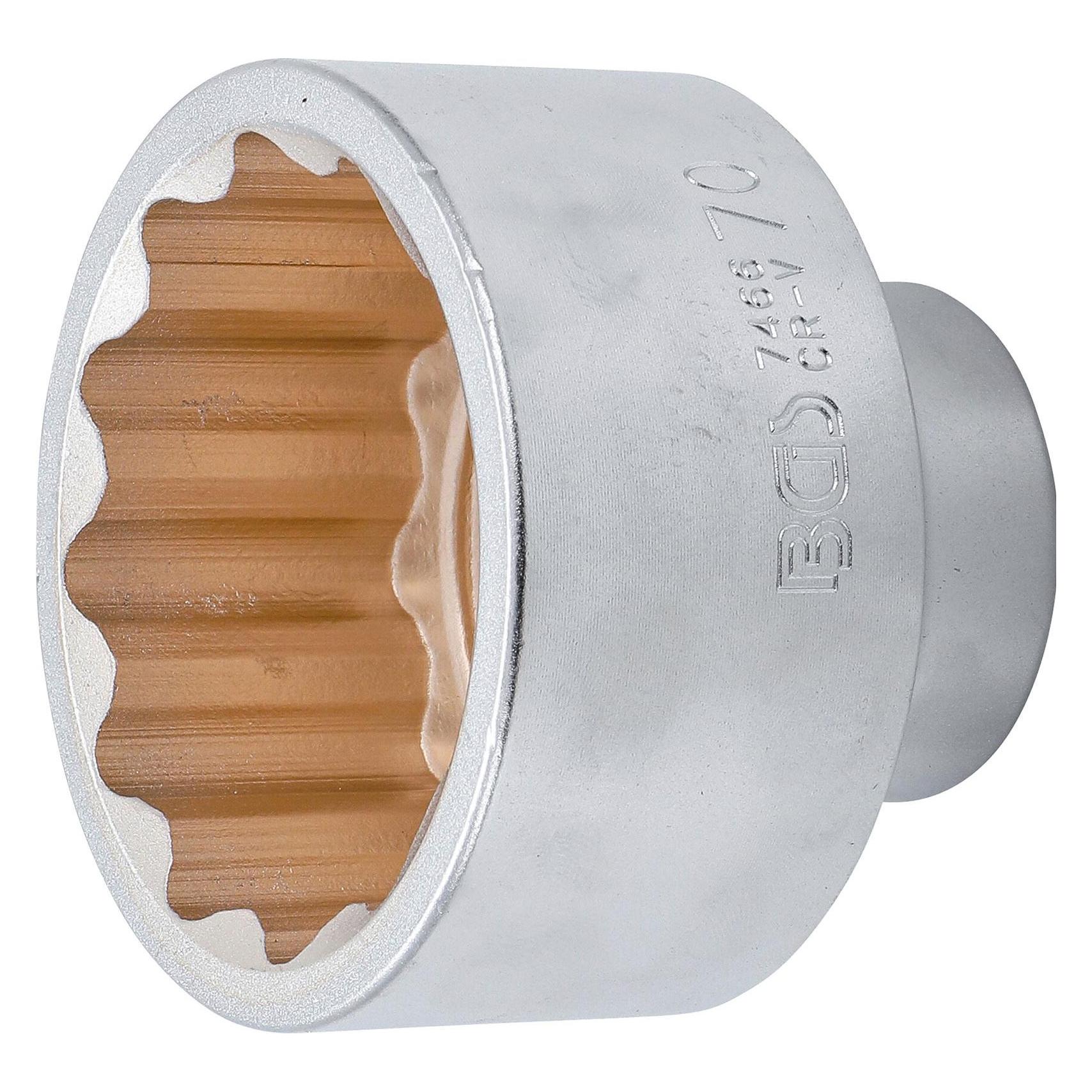 BGS Steckschlüssel-Einsatz Zwölfkant Antrieb Innenvierkant 20 mm (3/4") SW 70 mm (70 mm) (7466)