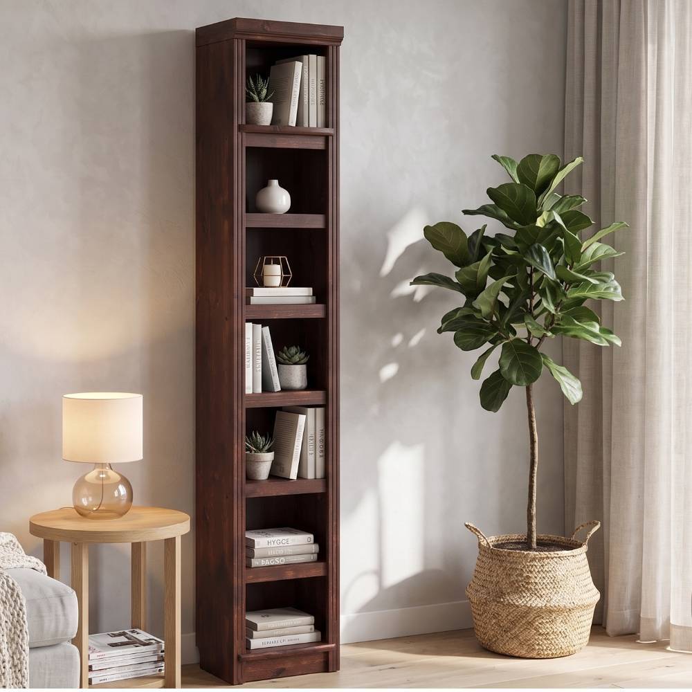 Pharao24.de Bücherregal Standregal im Landhausstil in Dunkelbraun
