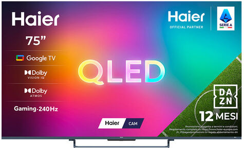 HAIER S90 Series TV QLED 75'' H75S90GUX, 4K, UltraSense AI, Gaming 240Hz, Google TV, Dolby Vision IQ, HDR10+, KEF Sound, Dolby Atmos
