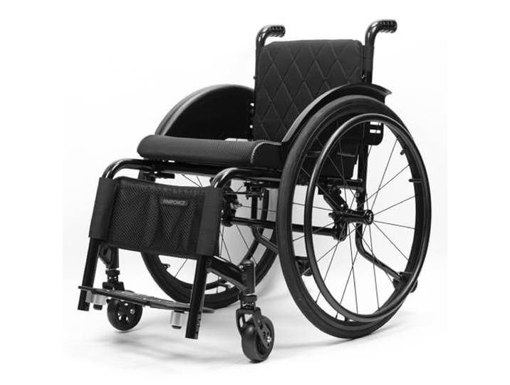 HMPCNCZ Leichter Sport-Rollstuhl Für Erwachsene, Abnehmbarer Rollstuhl, Transportrollstühle, Alle Gelände-Rollstuhl, Selbstfahrender Manueller Stuhl Mit Anti-Tipper(44cm/17.3in,Black)