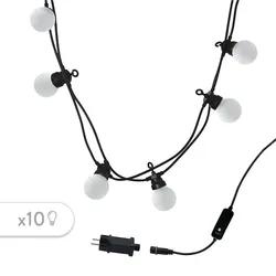 Lumisky PARTY 10 LED-Lichterkette, verbindbar, 5,7 m Plastik Weiss