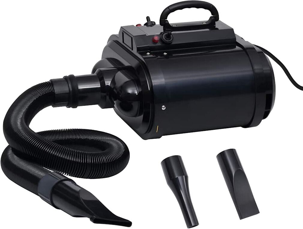 vidaXL Secador de mascotas doble motor negro Marrón