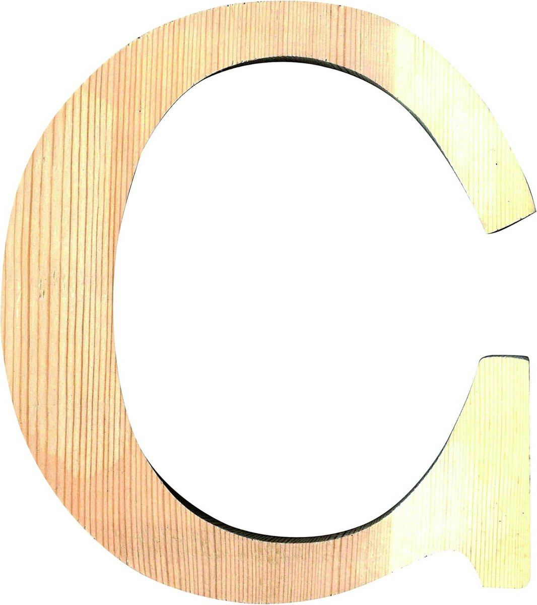 Houten Letter C in Hoofdletters, Beige (11,5 cm) voor Knutselen en Decoratie
