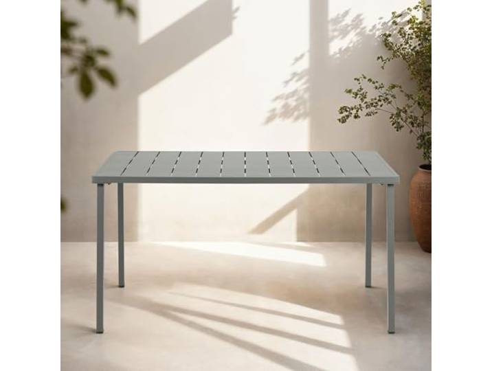 IDIMEX Gartentisch Azalea 140x80cm, grau - Outdoor Tisch wetterfest für Garten Balkon & Terrasse, Terrassentisch für 6 Personen, Stabil & pflegeleicht Tisch für draußen