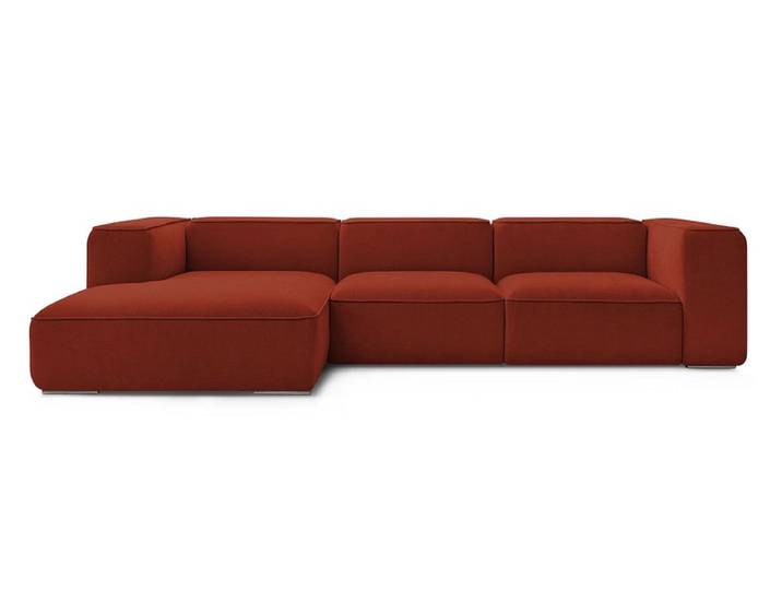 Ecksofa BOBOCHIC ZEPHYR Stoff mit Textur orange