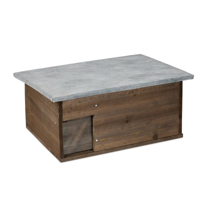 Relaxdays Egelhuis bouwpakket met bodem, bruin, hout