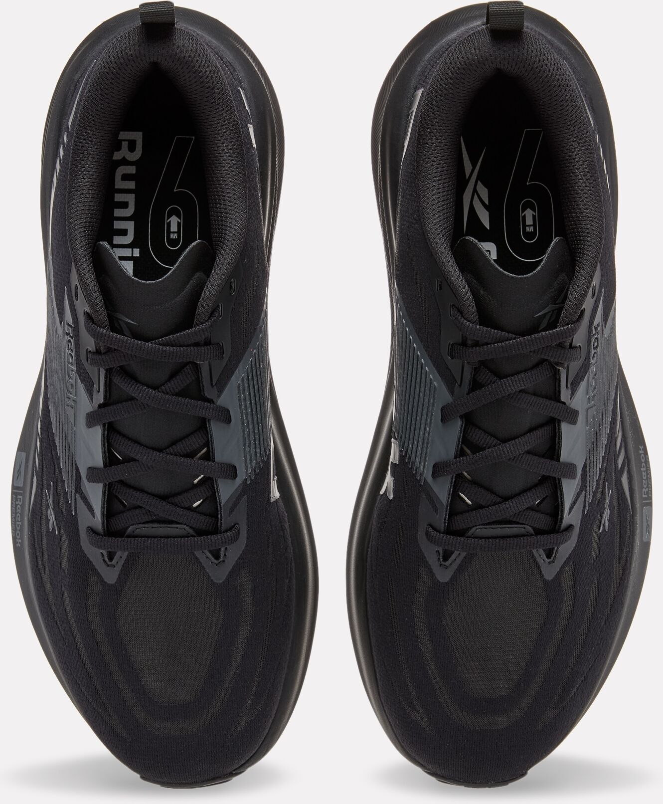 Laufschuh REEBOK "FLOAT PREMIER", Herren, Gr. 41, schwarz, schwarz, schwarz, Synthetik, Textil, Schuhe Laufschuh, für tägliche Strassenläufe schwarz, schwarz, schwarz 41