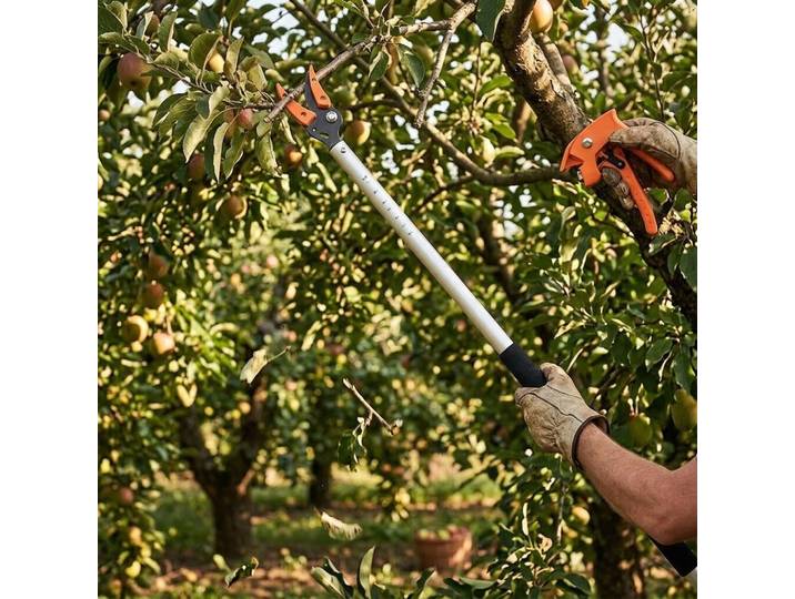 Sécateur télescopique de 1/2 pouce à long manche, coupe et maintient – Cisaille de branche télescopique pour la cueillette des fruits et la taille des arbres de jardin