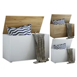 VCM Holztruhe   Maße ca. H. 49 x B. 82 x T. 44 cm  Kiste für flexiblen Einsatz in allen Wohnräumen   Aufbewahrungsbox   Kiste - Bendola