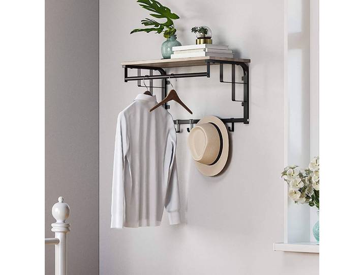 Porte-manteau mural Montevallo II 66 x 27 x 30cm Noir/Imitation pin gris