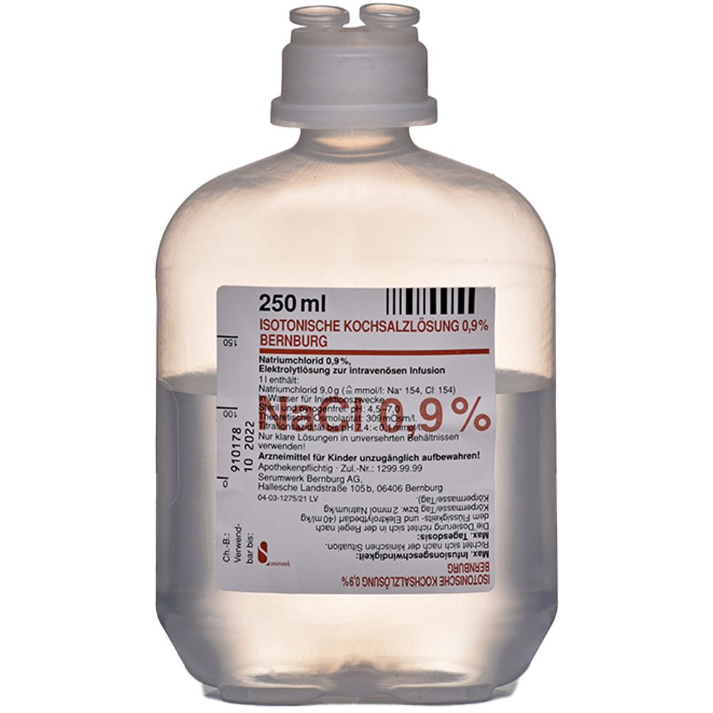 Isotonische Kochsalzlsg.0,9% Bernburg Inf.-L.PE 10x250 ml Infusionslösung