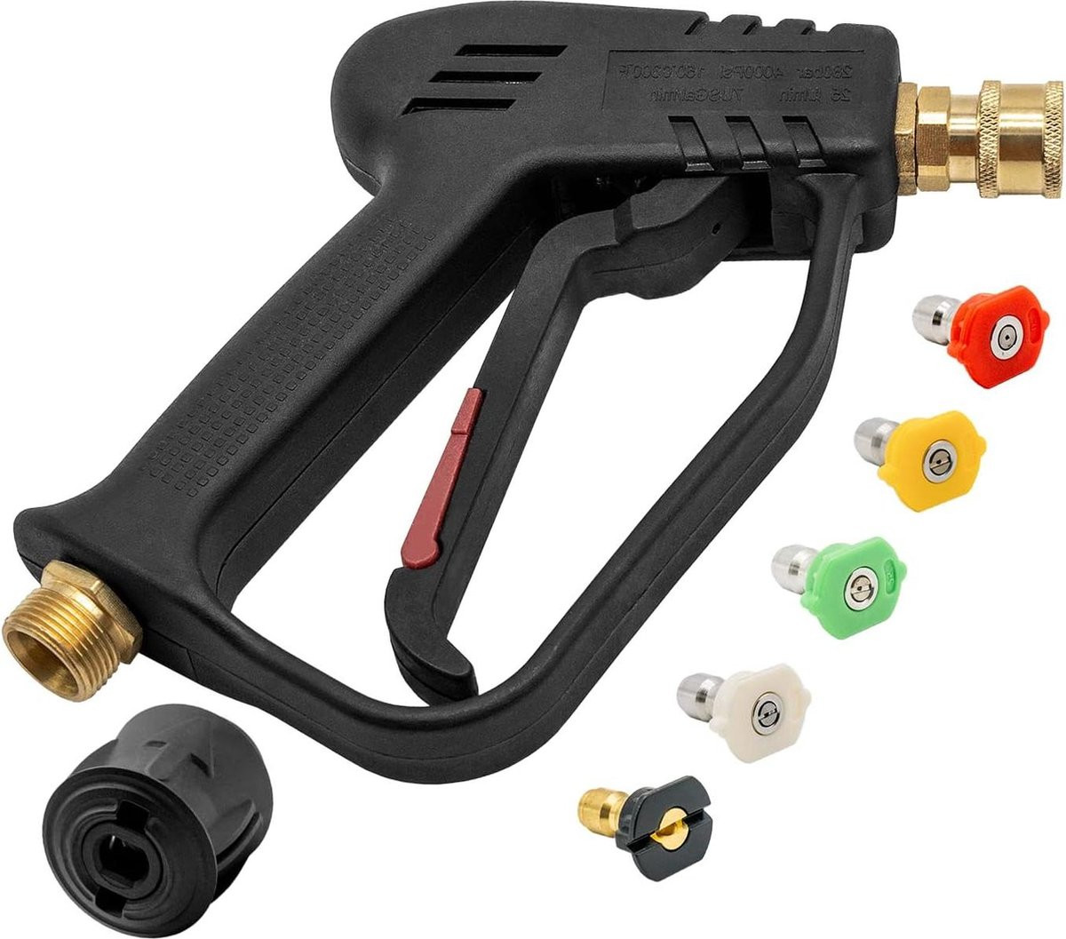 Hogedrukreiniger 3000 PSI met 5 sproeikoppen en waterpistool - Zwart