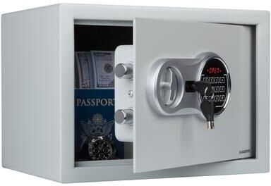 Electronic Digital Safe - Dual Entry Lock Box with 2 Override Keys - Home Safe for Medicine, Jewelry, Handguns by Stalwart