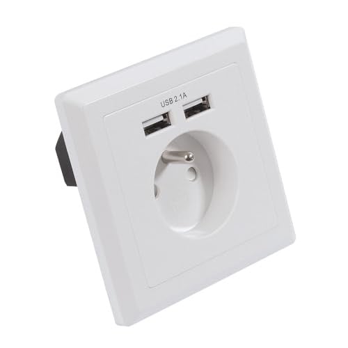 GEFOM 400250 USB-inbouwstopcontact, wit