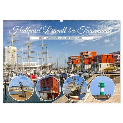 Halbinsel Priwall bei Travemünde – Impressionen von der Ostseeküste (Wandkalender 2026 DIN A2 quer), CALVENDO Monatskalender