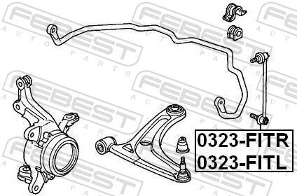 Febest Stange/strebe, Stabilisator 0323-Fitr Vorderachse Rechts Für Honda