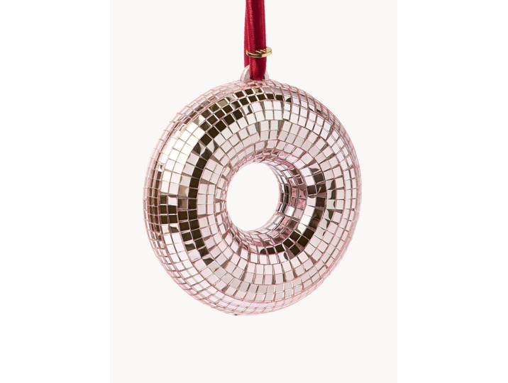 Ornement de Noël scintillant Disco Donut