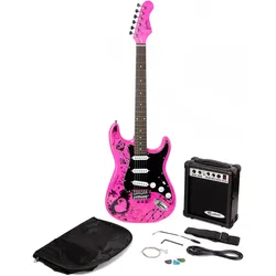 PDT Jaxville Pink Punk Guitar Package, Gitarre, Pink