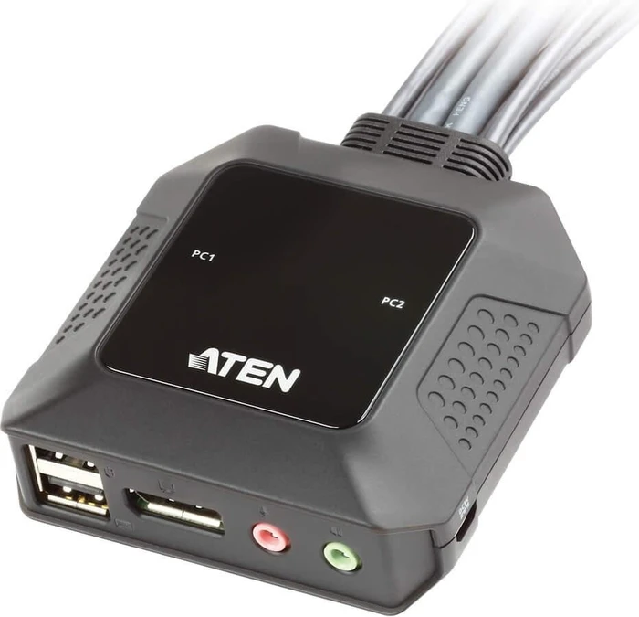 ATEN Mini KVM (USB, DP, Audio) 2:1, USB + 2x USB