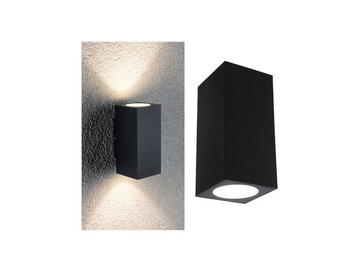 Paulmann LED Außenwandleuchte Flame, schwarz, Aluminium, Modern, Wandlampe