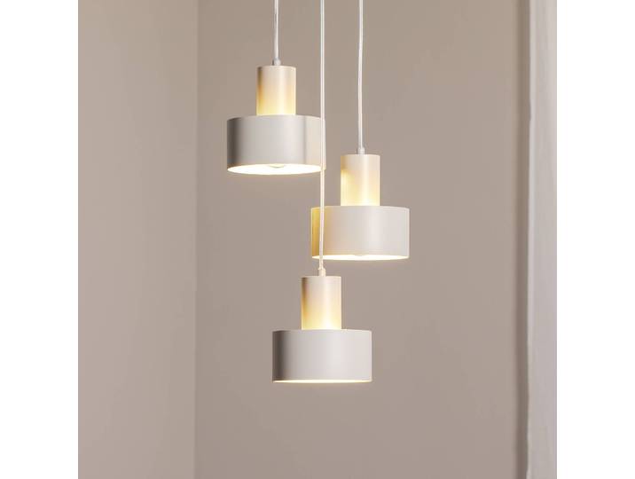 Hängeleuchte Rif 3 SIGMA, dimmbar, creme / amber, für Wohn- / Esszimmer, Metall, Modern, Hängelampe