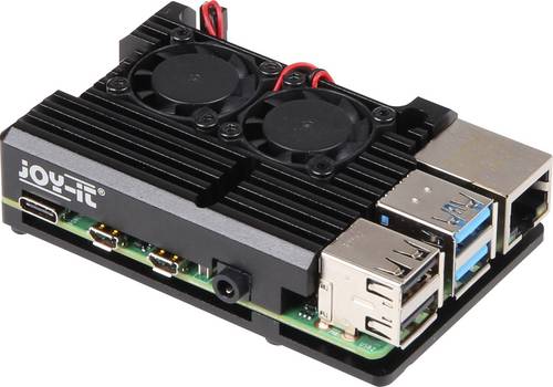 Joy-it Armor Case BLOCK ACTIVE SBC-Gehäuse Passend für (Entwicklungskits): Raspberry Pi inkl. aktiven Kühler Schwarz