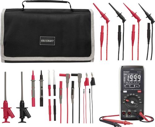 VOLTCRAFT VC-232 Multimeter mit MLSet-120 Messleitungen und Tasche