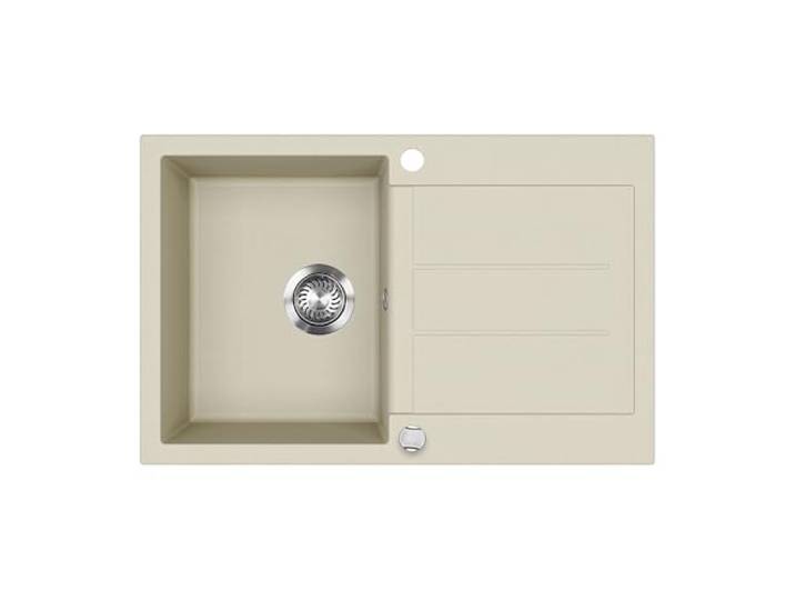 Bergström Spülbecken Kapstadt , Beige 78 x 50 cm mit Abtropffläche und Ablaufgarnitur für Unterbau- oder Einbau