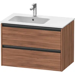 Duravit Ketho.2 Waschtischunterbau wandhängend, 2 Schubkästen, 810x549x480mm, für ME by Starck Beckenposition links 234583, K25267079790000, Farbe: Nussbaum Natur Dekor