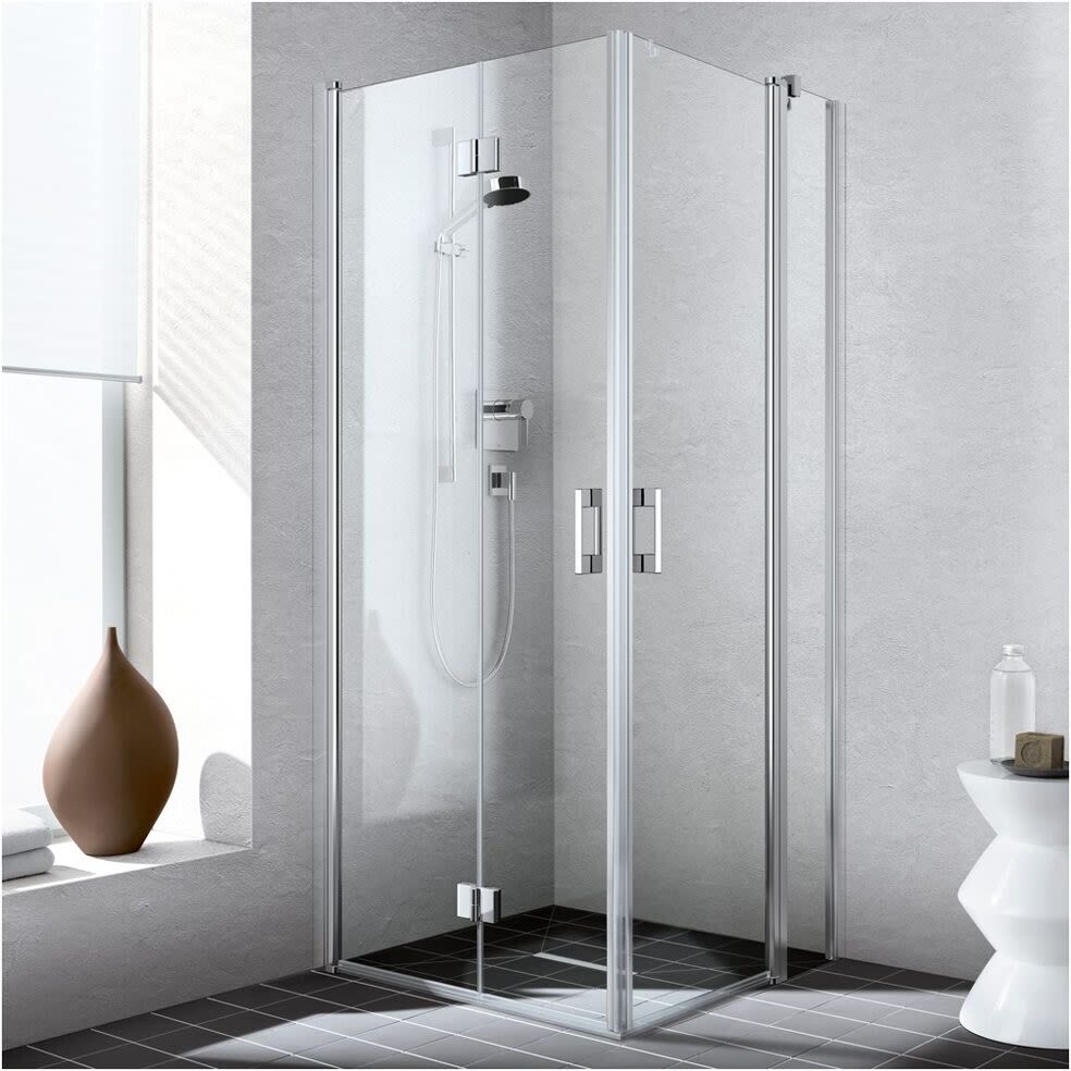 Kermi Liga corner entry swing folding door 2-piece 100 cm, half left for shower tray LI2CL100201AK