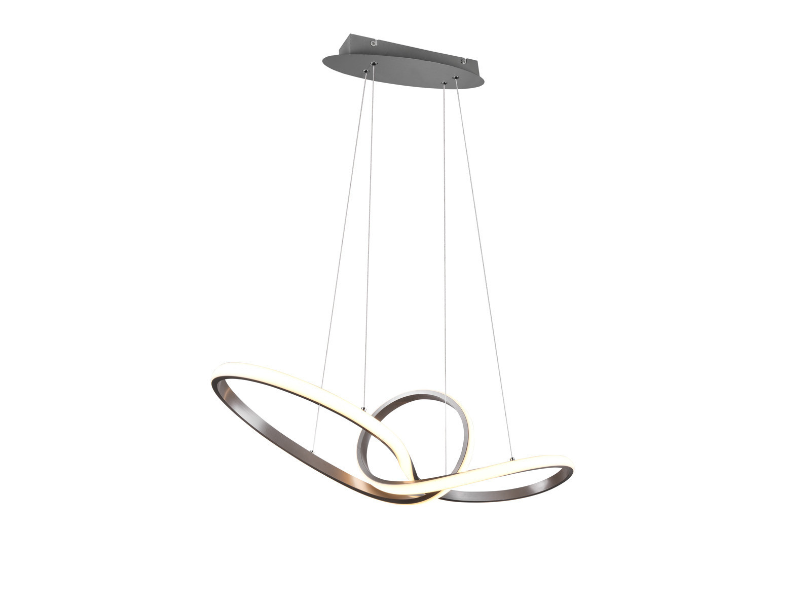 Reality Leuchten Sansa LED hanglamp zilver met dimbare lichtbron