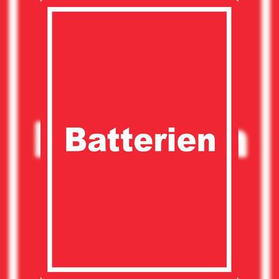 HB-Druck Batterien Mülltrennung Aufkleber mit Text A9 (37x52mm)