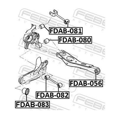 FEBEST Lagerung, Lenker fdab056 innen für Ford