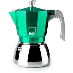 IBILI - Elba Green Espressokocher, 6 Tassen, 300 ml, Aluminiumguss, Edelstahlboden, induktionsgeeignet