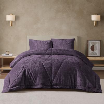 Haven & Willow Gabriel 2pc/3pc Reversible Crushed Velvet Geometric Quilted Comforter Set