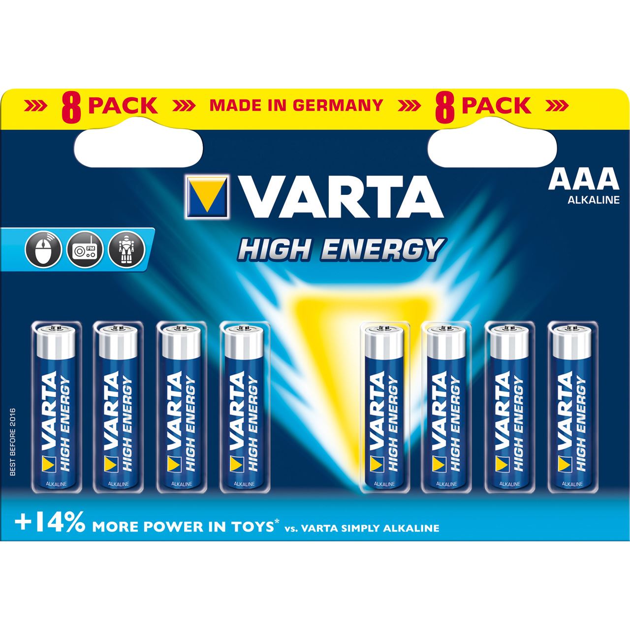 Varta Batterie Alkaline, Micro, AAA, LR03, 1.5V