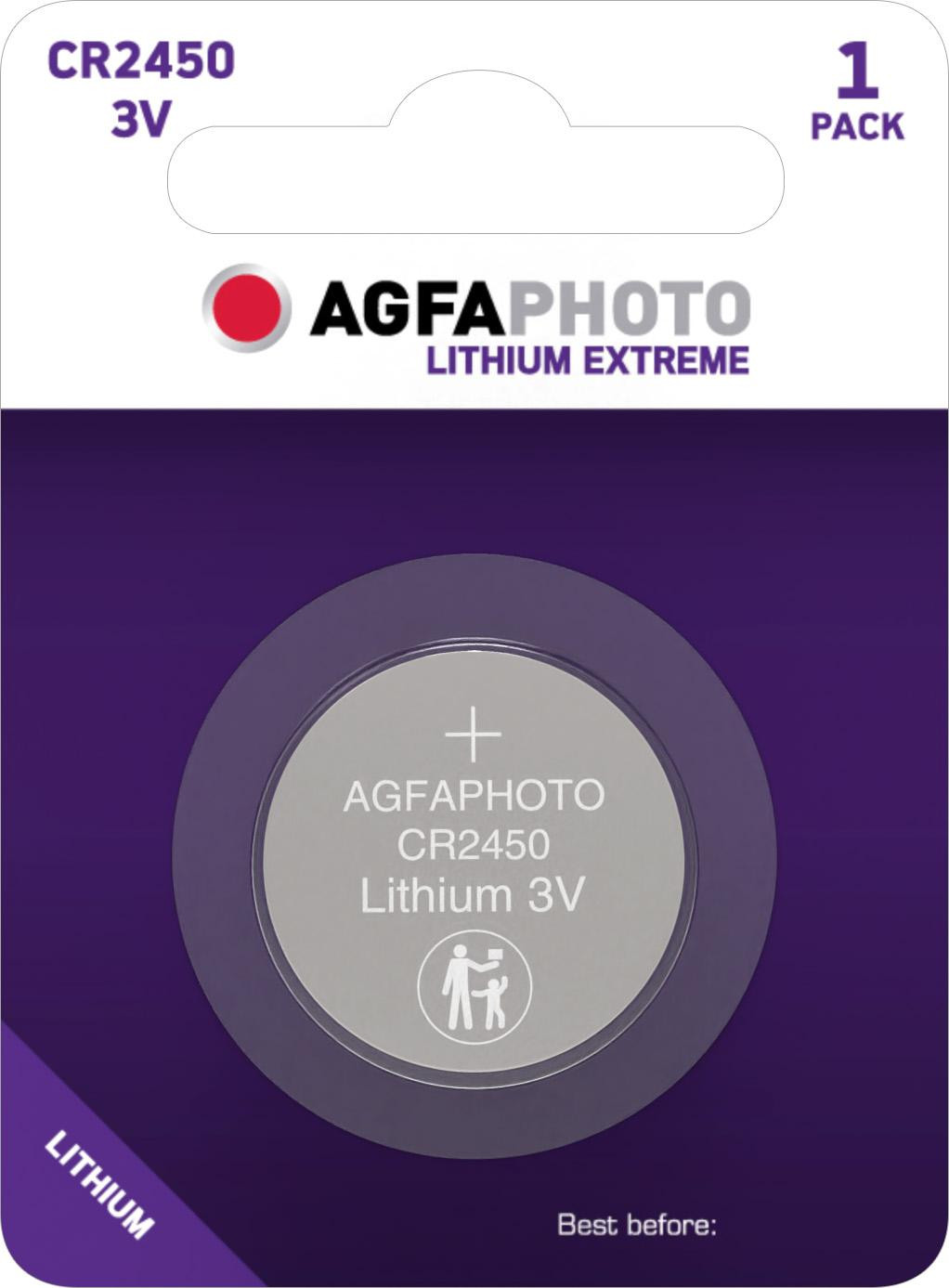 AGFAPHOTO Lithium Extreme knoopcel CR2450, 3V (1 stuk)