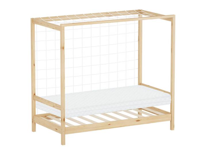 Ml-Design Kinderbett Fußballtor mit Matratze 80x160 cm Natur, Naturfarben, Holz, Kiefer, Sport, Rechteckig, 80x160 cm, Babymöbel & Kindermöbel, Kinderzimmer & Jugendzimmer, Kinderbetten, Spielbetten