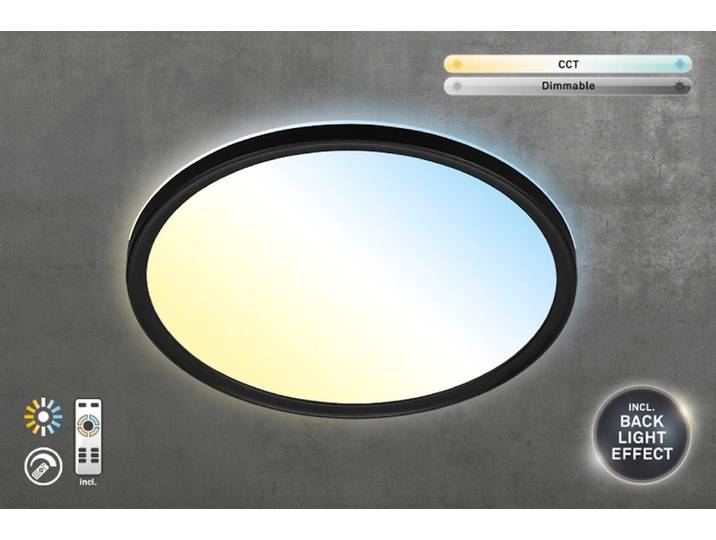 BRILONER LEUCHTEN LED Panel SLIM , schwarz (weiß, neutral), Leuchten, LED Panel