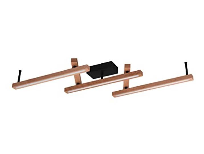 Trio Leuchten LED Deckenleuchte Bellari 626410530, Holz natur, Metall Schwarz matt, inklusiv 36 Watt LED, schwenkbar, inklusiv Fernbedienung, Holzfarbig