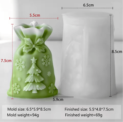 Inspire Essentials MerryGlow Christmas Gift Bag Candle Silicone Mold b