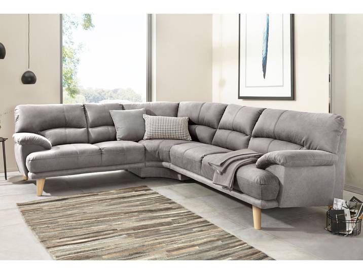 Polsterecke TRENDMANUFAKTUR Cecilia, italienisches Designsprache, modern und komfortabel, L-Form , silber, B:280cm H:87cm T:240cm, Sofas, Polsterecke, toller Sitzkomfort und bequeme Armlehnen