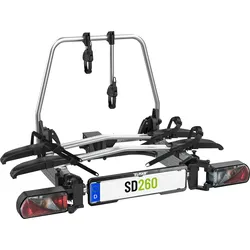 Eufab SD260 Flügeltür Fahrradträger 2 Fahrräder 60 kg E-Bike geeignet silber