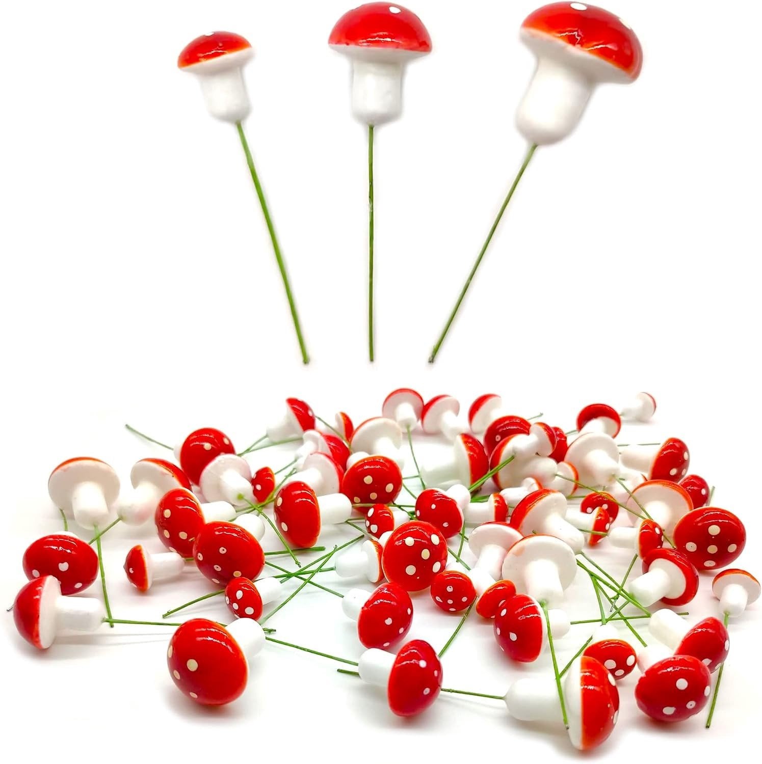 60 Stuks Mini Paddenstoel Decoratie voor Tuin en Planten - Schattige DIY Accessoires voor Miniatuurlandschappen en Bloempotten