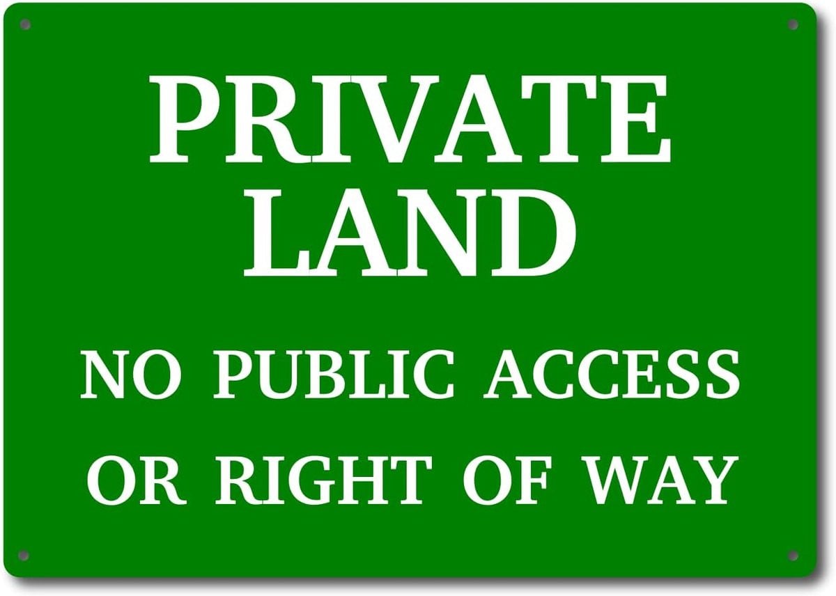 Privé Land Bord Geen Toegang Groen A4 Formaat 297 x 210 mm