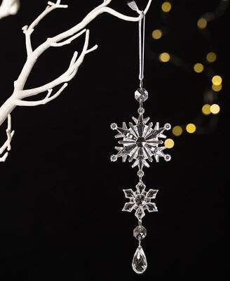 Snug & Styled Double Layer Acrylic Snowflake Ice Cream Christmas Tree Hanging Ornament transparent