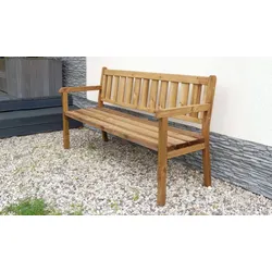 Balkonbank Sonthofen - Sitzbank aus Fichte, braun lasiert - robuste Gartenbank für 2 - 3 Personen - ideal als Balkonmöbel oder im Garten