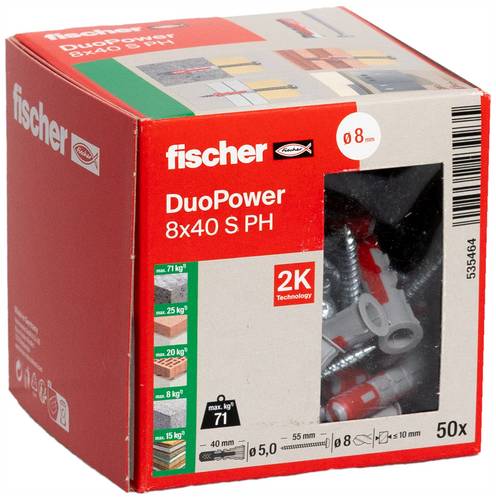 Fischer 535464 DUOPOWER 8x40 S PH LD 2-Komponenten-Dübel 40mm 8mm 50St.