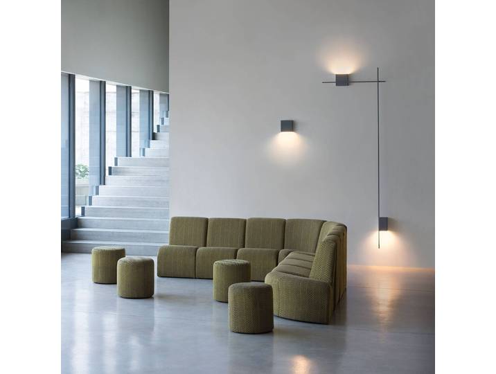 Vibia Wandlampe Structural, dimmbar, alu / grau / zink, für Wohn- / Esszimmer, Aluminium, Modern, LED Wandleuchte, Wandlampe Innen