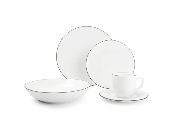 Service de table blanc en porcelaine - set/20